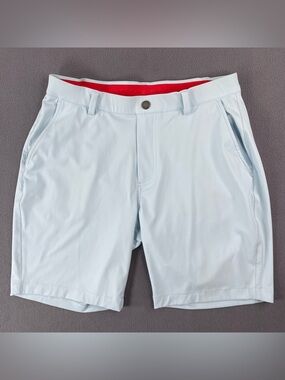 Redvanly Shorts Men M (32) Blue Hanover Pull On Performance Stretch Golf 9"